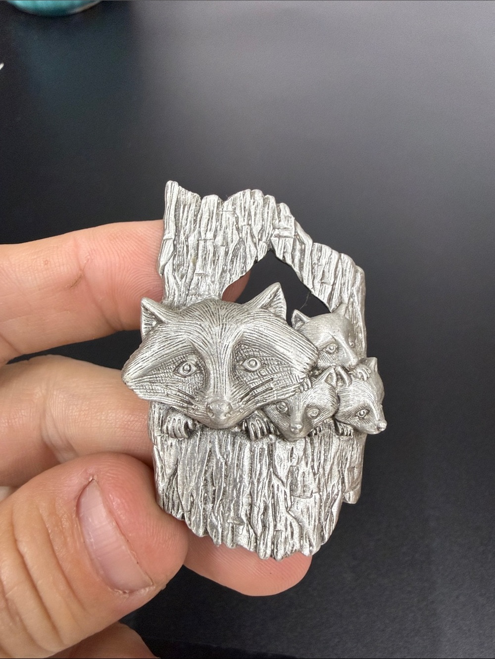Silver Fox Family Brooch Pin - Silver Tone Women’s Accessory